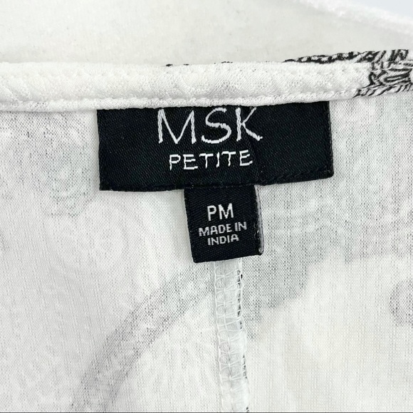 New w/ Defect MSK Petite Paisley Print Textured Knit Bell Sleeve Dress - Picture 15 of 16